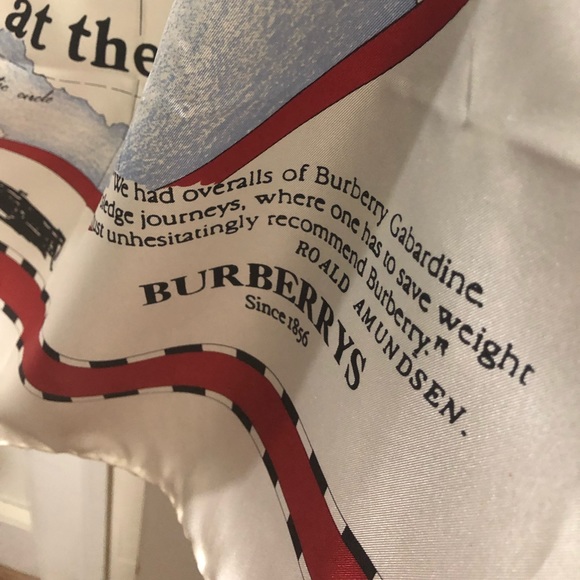 Authentic Vintage Burberry Silk Scarf Rare - Picture 2 of 7
